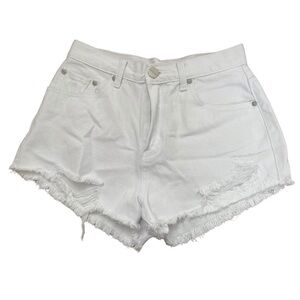 White Jean Shorts by Superdown
